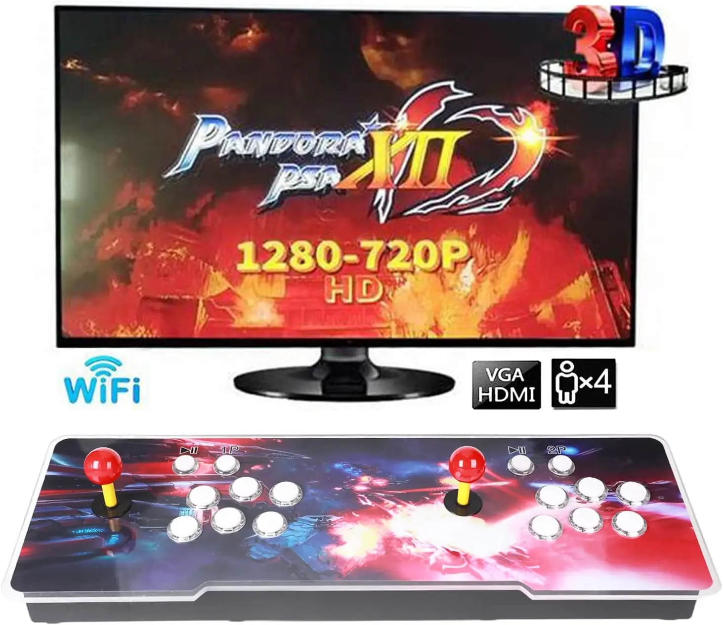2023 New Design Pandora 3d Wifi plus arcade box Hd 9000 In 1 Retro Arcade Gaming Video Pandora Game Console
