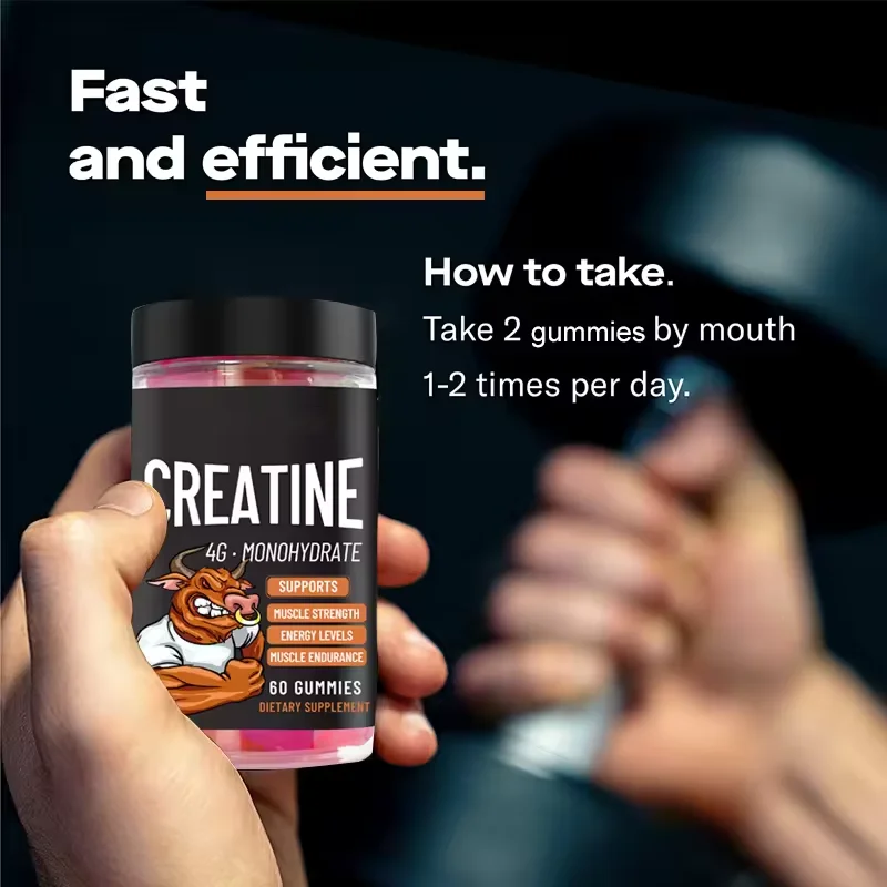 OEM Hot Selling Creatine Gummies Muscle Builder Creatine Monohydrate Powder Bear Creatine Gummy