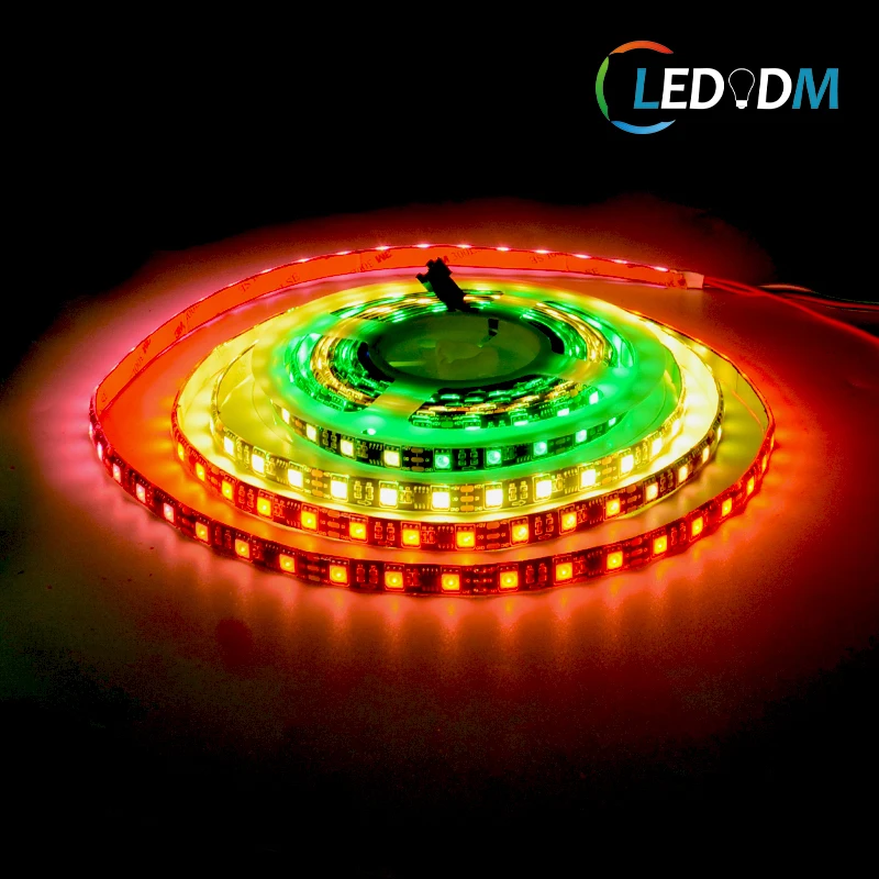 Smart Led Strip RGB Lighters 5050 60leds/m  Ws2811 Black PCB DC12V 24V Pixels Tape Remote Control  5/6 meters Flexible Light