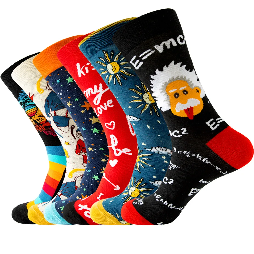 unisex fashion socks women men crew happy funny crazied colorful socks