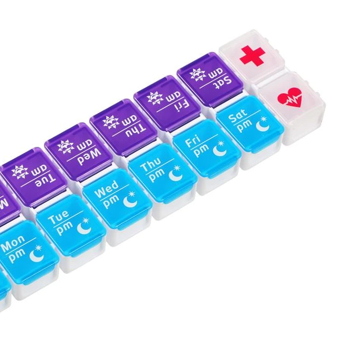 Bonus Pill Box Added Weekly Pill Organizer 2 Times a Day Medicine Organizers Detachable 7 Days AM PM Pill Container