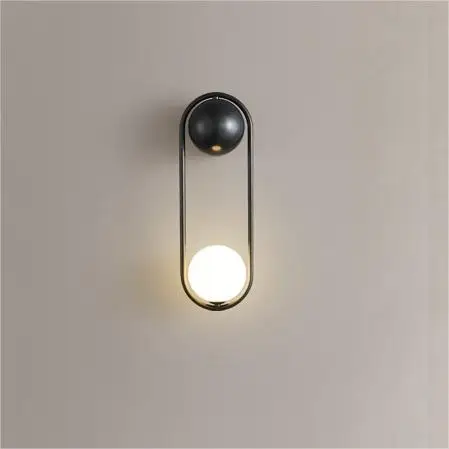 Milk white ball sofa background G9 wall lamp beautiful gold bedroom bedside glass wall light black gold for hotel home