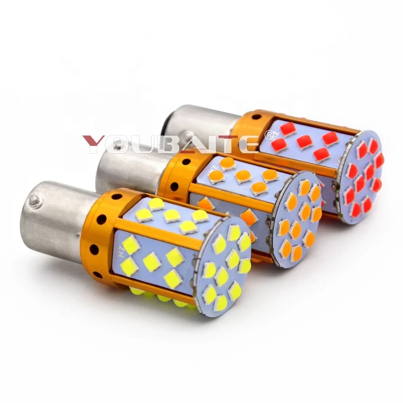 Golden aluminum Canbus 1156 3030 35SMD BA15S p21w 3156 T20 7440 Amber Red S25 P21W BAU15S  led turn signal bulb