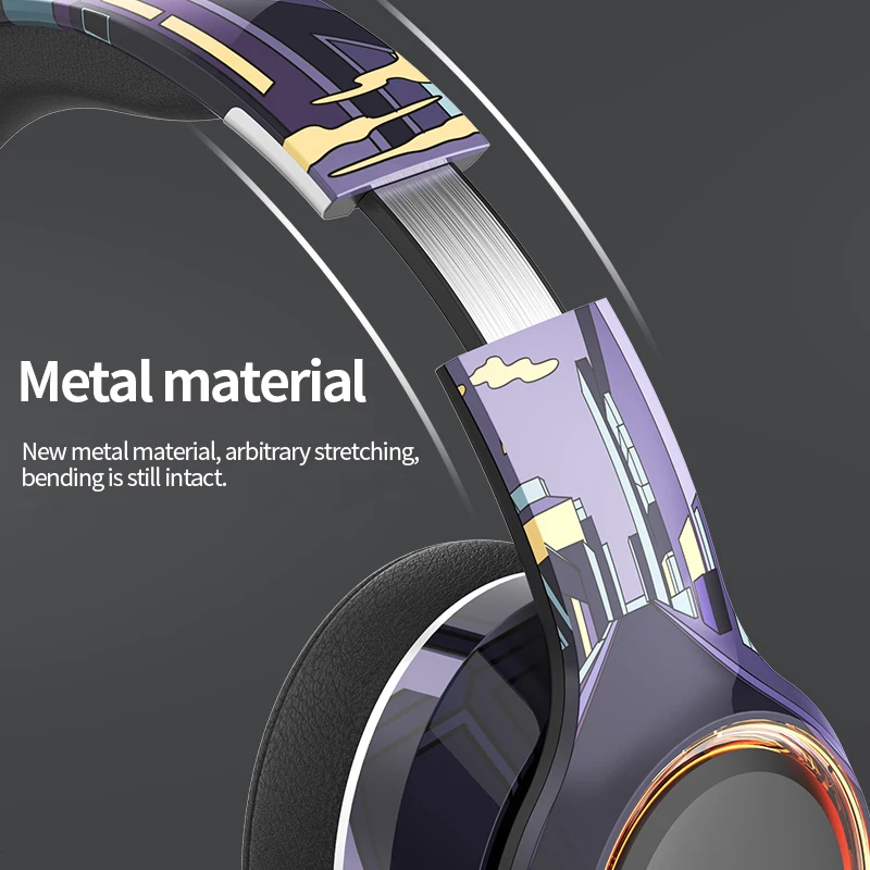 Custom Earphones TF Headphones LED Lights Wireless Headsets Custom Logo Hands Free Headset for Mobile Gaming In-ear Headphones