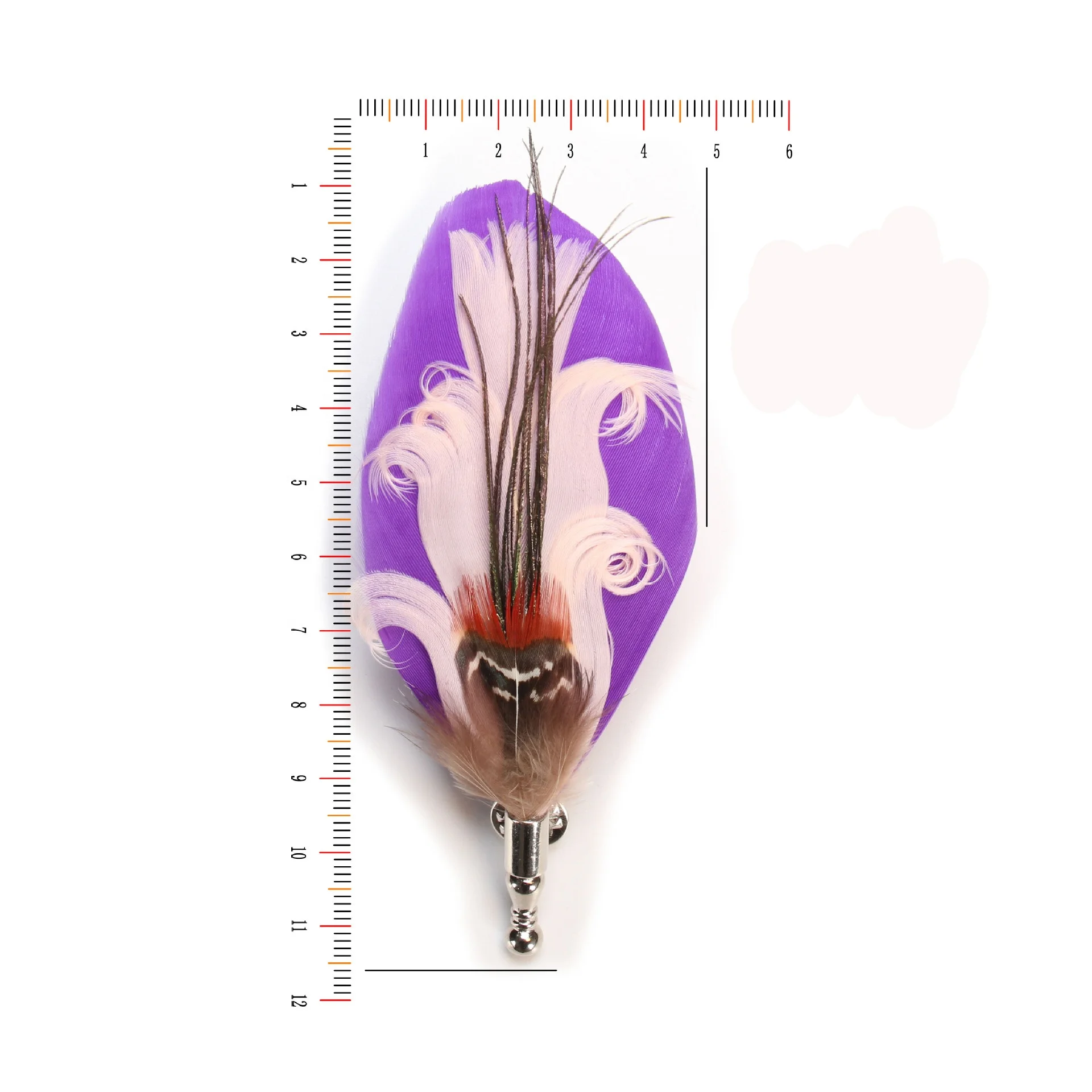 Colorful Animal Feather Brooch Pins Curly Hair Alloy Brooch for Men Jewel Cloth Decoration