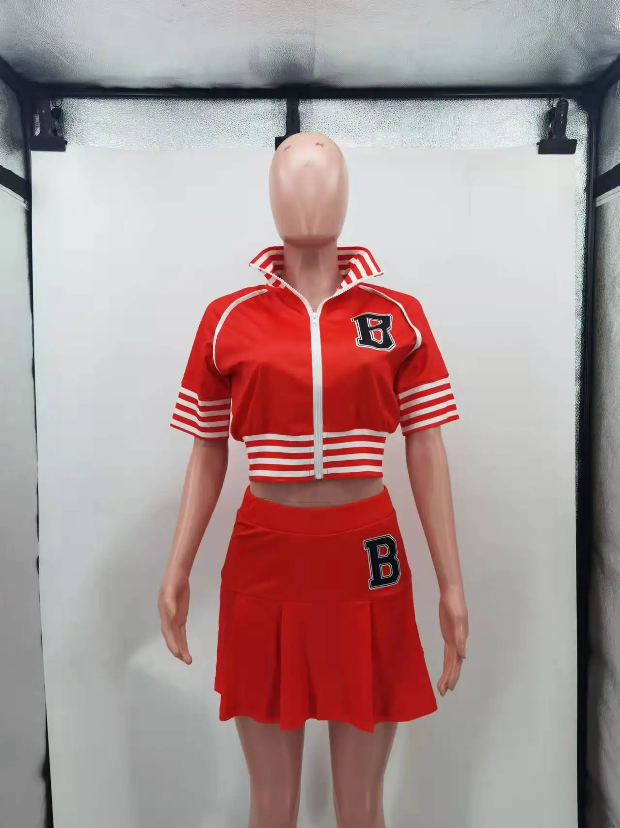 2022 Summer Women Clothing Mini Skirt And Short Sleeves Coat Baseball Uniform Tracksuit 2 Piece Skirt Sets