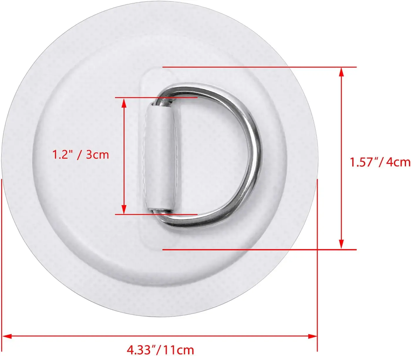 11cm Durable D-Ring Patch for Inflatable Boat Kayak Dinghy SUP, D-Ring PVC Patch Stand-Up Paddleboard Canoe Rafting