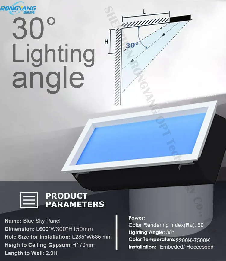 Lamparas Hotel Artificial Skylight LED Ceiling Panel Lamp Modern Wifi App Blue Sky Ceiling Light