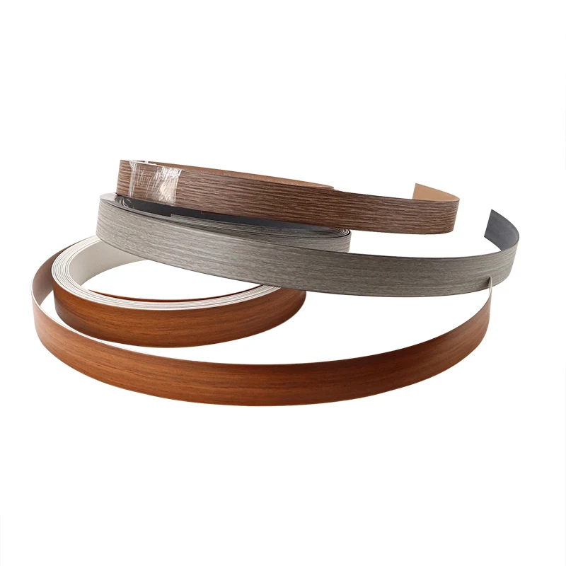 High grade waterproof edge strips wood grain pure color pvc edge banding for MDF board furniture
