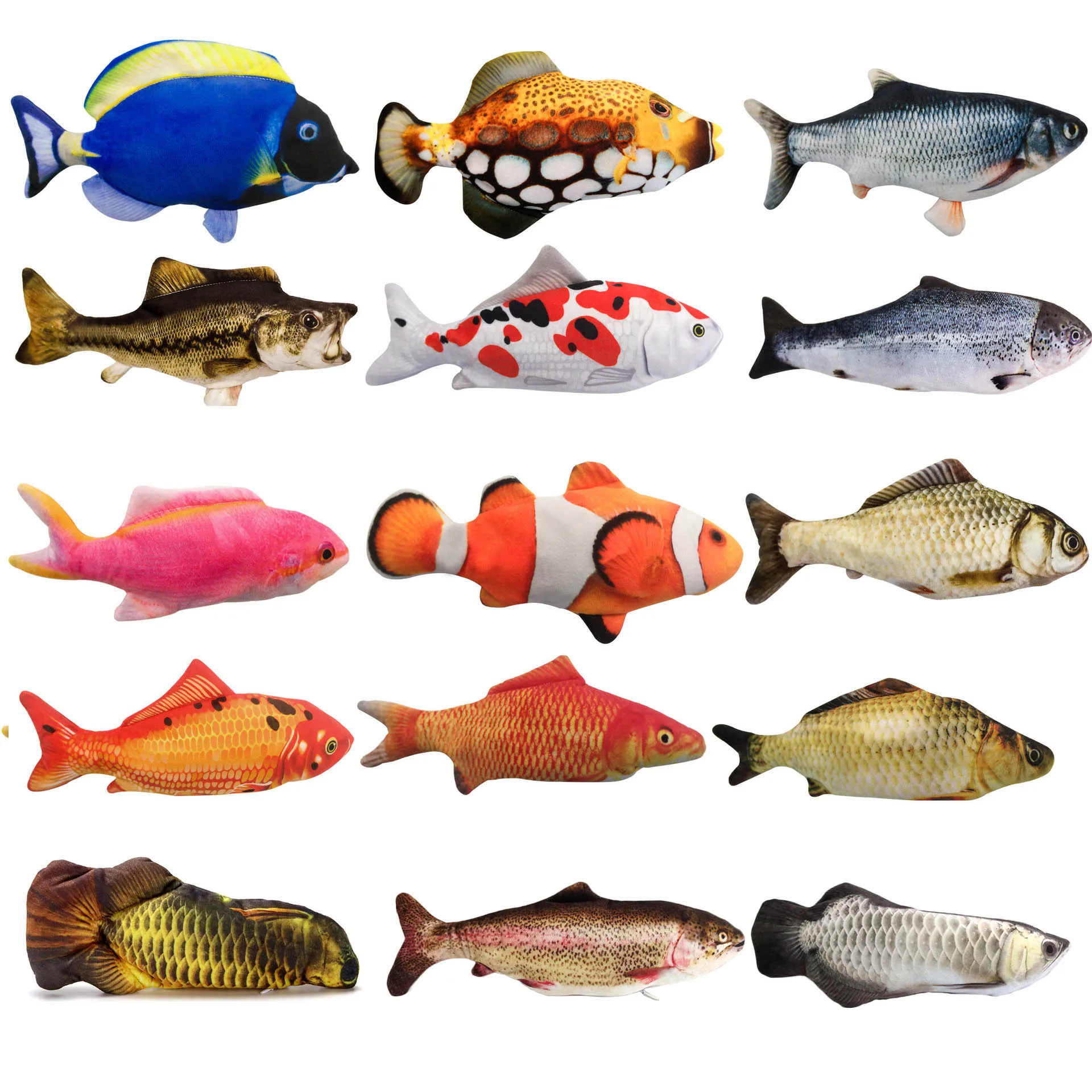 USB Chargeable Electric Wagging Floppy Fish Cat Toys Plush Simulation indoor Interactive  Pet Toys for Biting,Chewing,Kicking