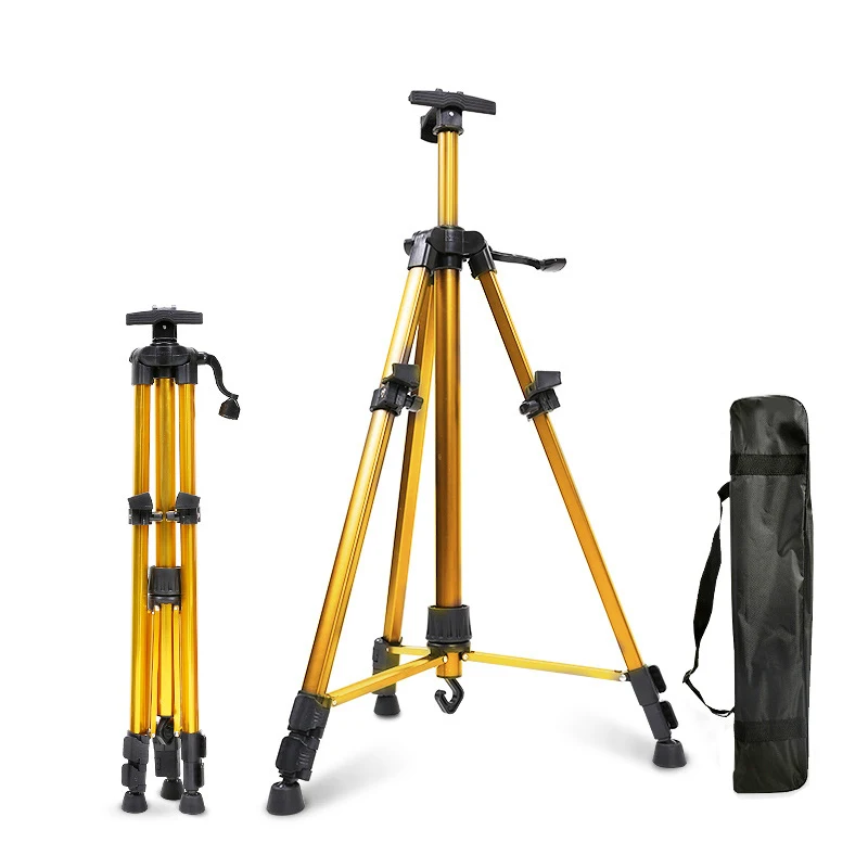 Panwenbo Wholesale Hand-Cranked Folding Easel Portable Colourful Metal Aluminium Easel Sketch Tripod Easel