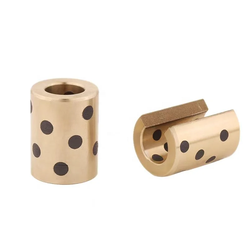 Graphite Plugged Bronze Bushings straight bushing with split machined bronze bushing plain bearing bushing support custom