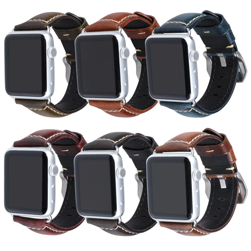  Ремешок из натуральной кожи для apple watch band 6 5 4 3 2 1 38 40 42 44