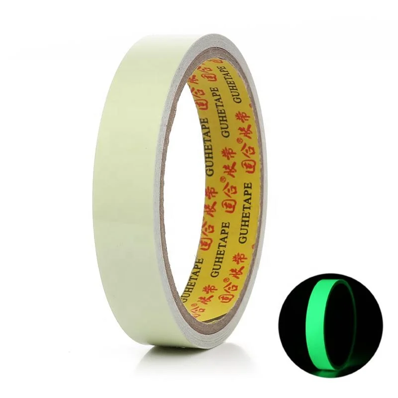 PET Glow in The Dark Tape - Luminescent Safety Egress Markers Stairs, Walls, Steps, Exit Sign Light Waterproof  