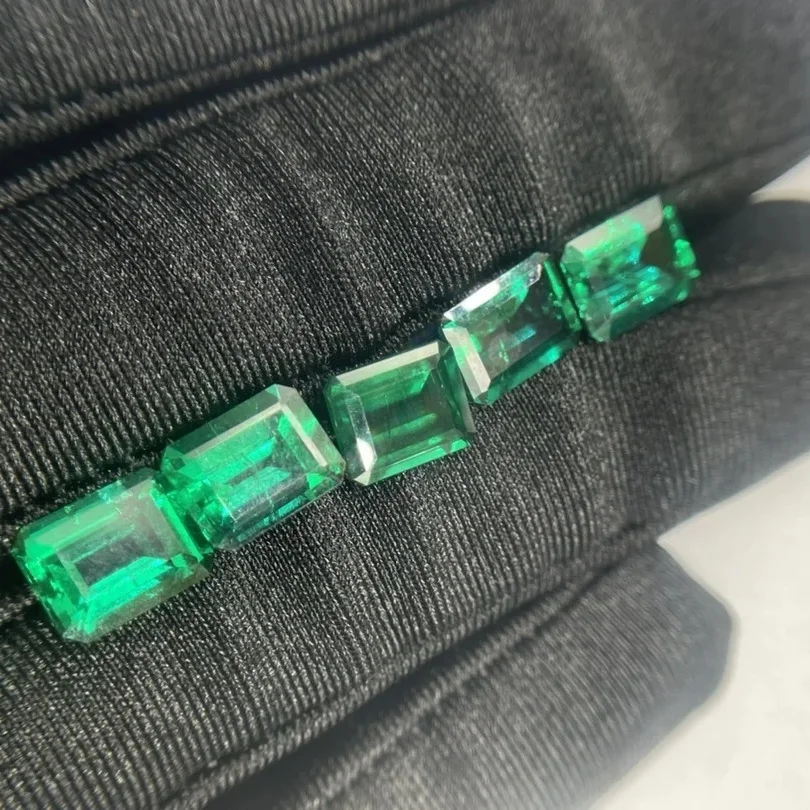 Cultivated Loose Gemstones Wholesale Hydrothermal Lab Grown Zambian Emerald Gemstone With Certified