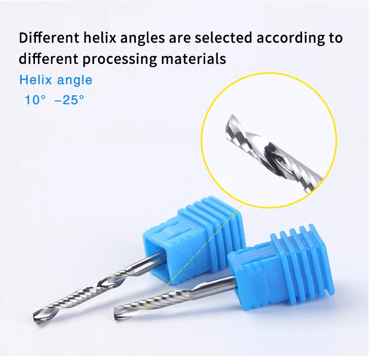 JR 3.175mm Solid Carbide Single Flute End Mill 1F Milling Cutter for MDF Aluminum