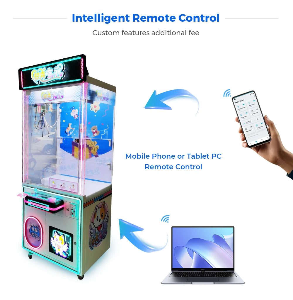 New Coin Operated Physical Entertainment Equipment Support Cellphone Intelligentize Mobile Online Claw Machine