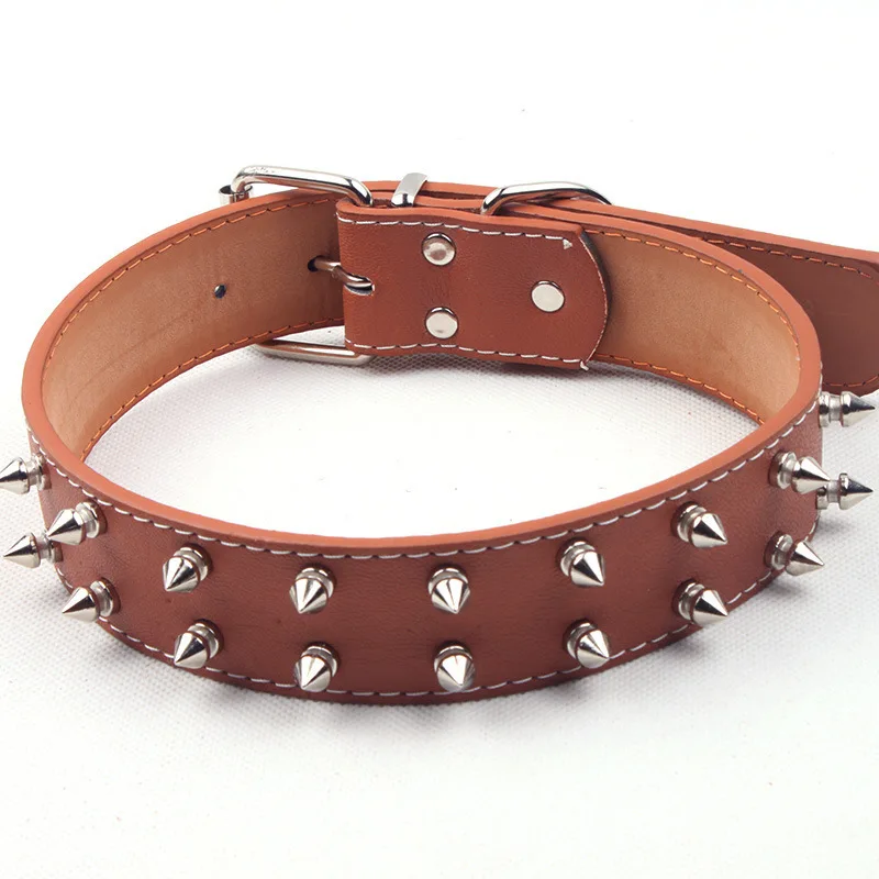 Amazon Pet large and medium-sized dog collar punk PU nail dog collar  Spiked Dog Collar