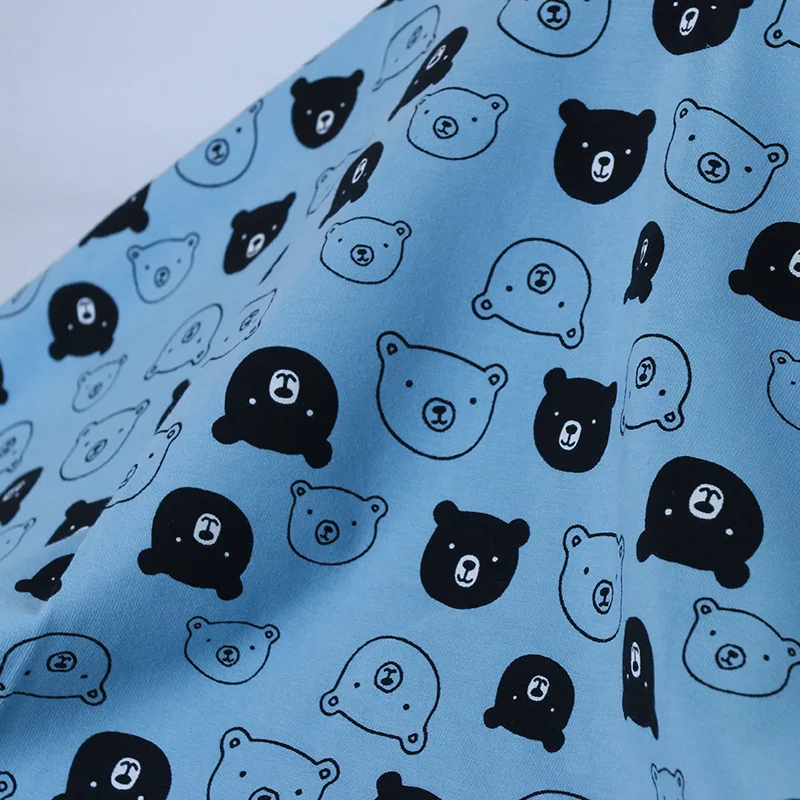 Wholesale NO MOQ oeko tex 95% cotton 5% spandex lycra custom digital printing sewing jersey fabric for baby kids clothing