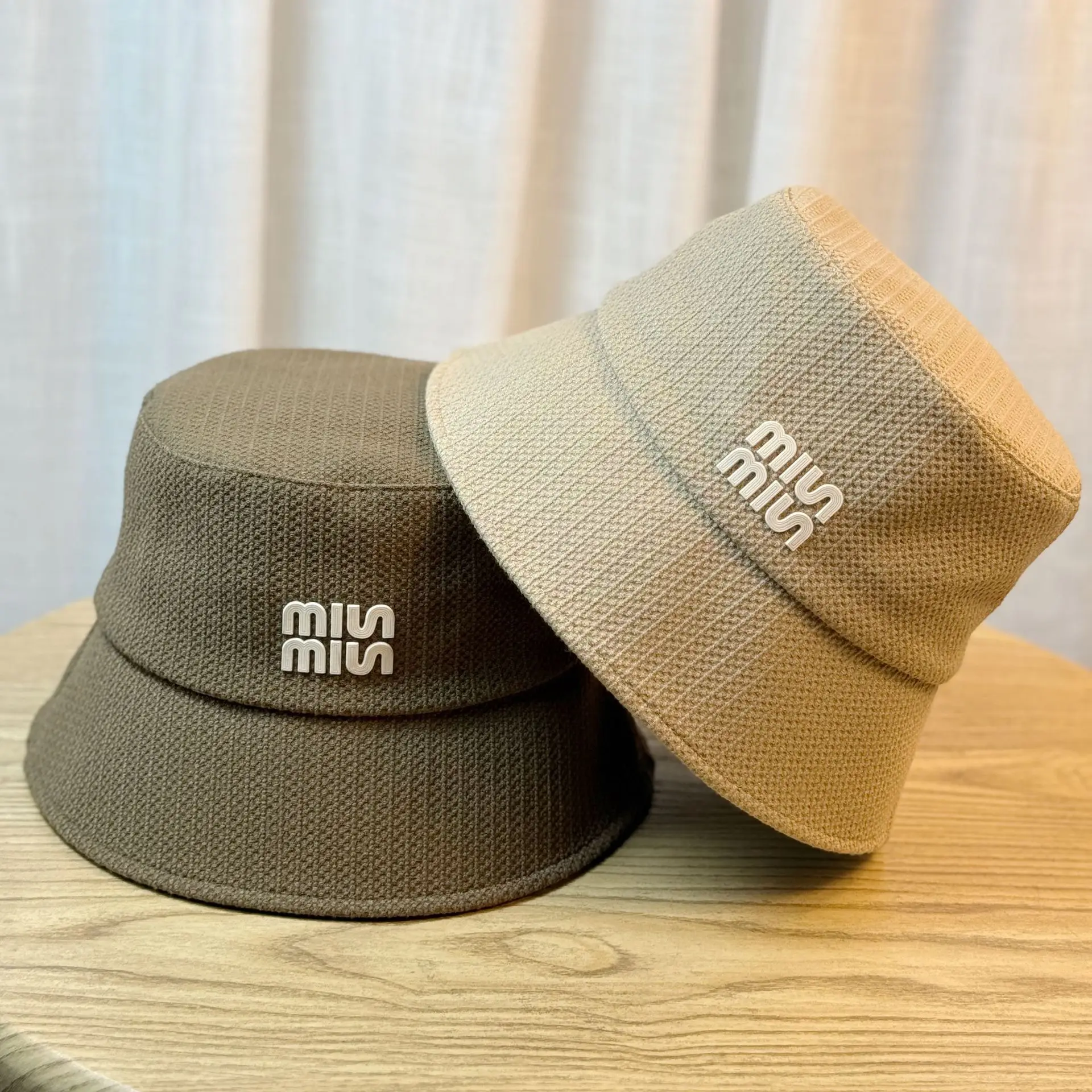 Autumn winter WAFFLE letter bucket hat women panama fisherman hat