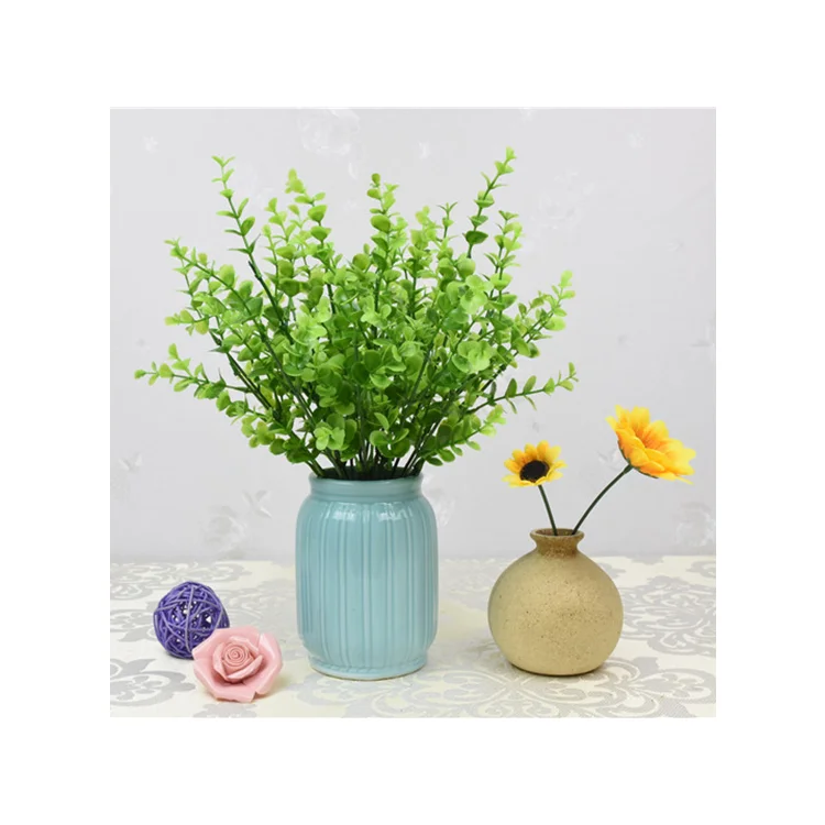 Симуляция весенней травы с 7 вилками, зеленые реалистичные искусственные растения в горшке