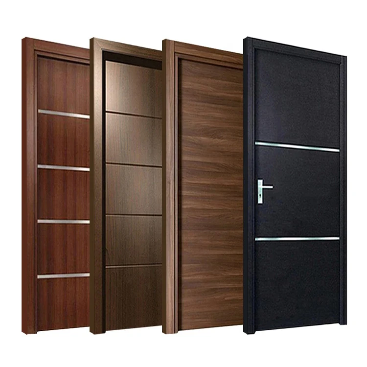 China factory prices simple design house hotel room prehung plywood wood doors modern interior bedroom walnut wooden flush door