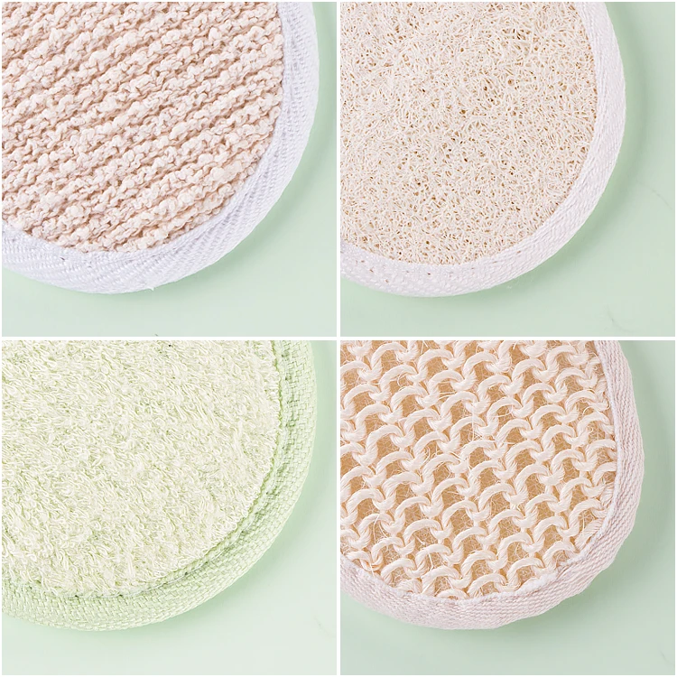 Private Label Natural Skincare Loofah Bath Sponges Body Exfoliating Cleansing Scrubber Shower Luffa Rubbing Pad Brush