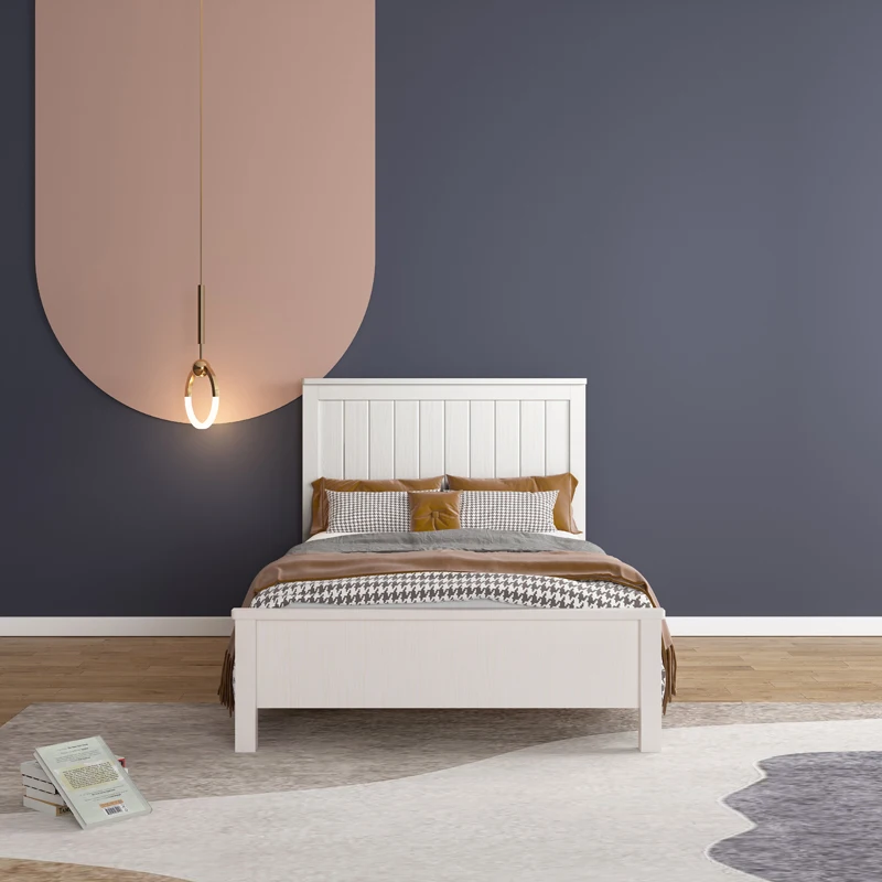 Classic wooden king queen size bed wardrobe and chest of drawers wooden bed frame bedroom furniture