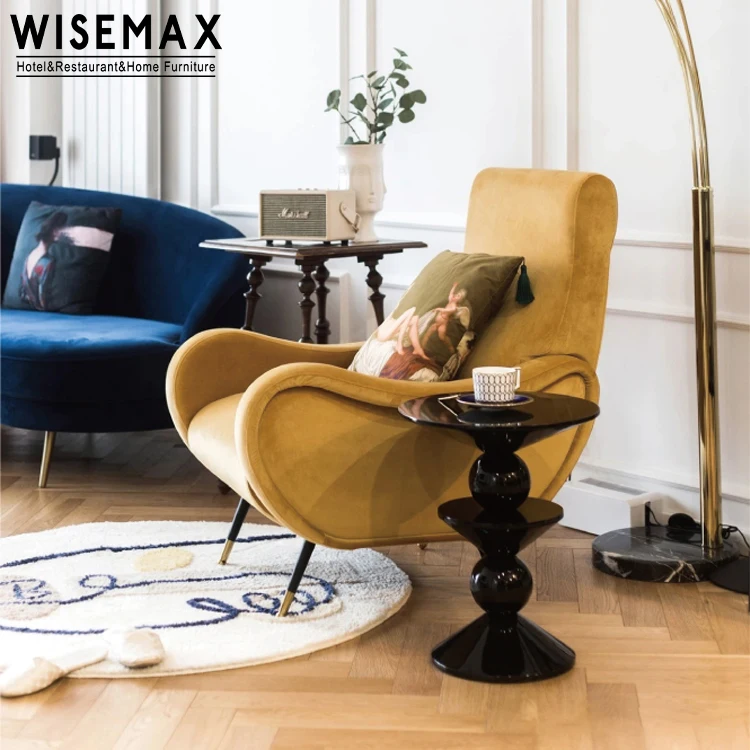 WISEMAX FURNITURE Modern Unique Design Fiberglass Round Coffee Table Living Room Sofa Side Table Small End Table