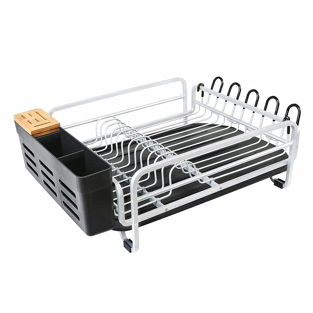 Flexible kitchen dish organizer dish storage organizer aluminum kitchen drying rack drawer