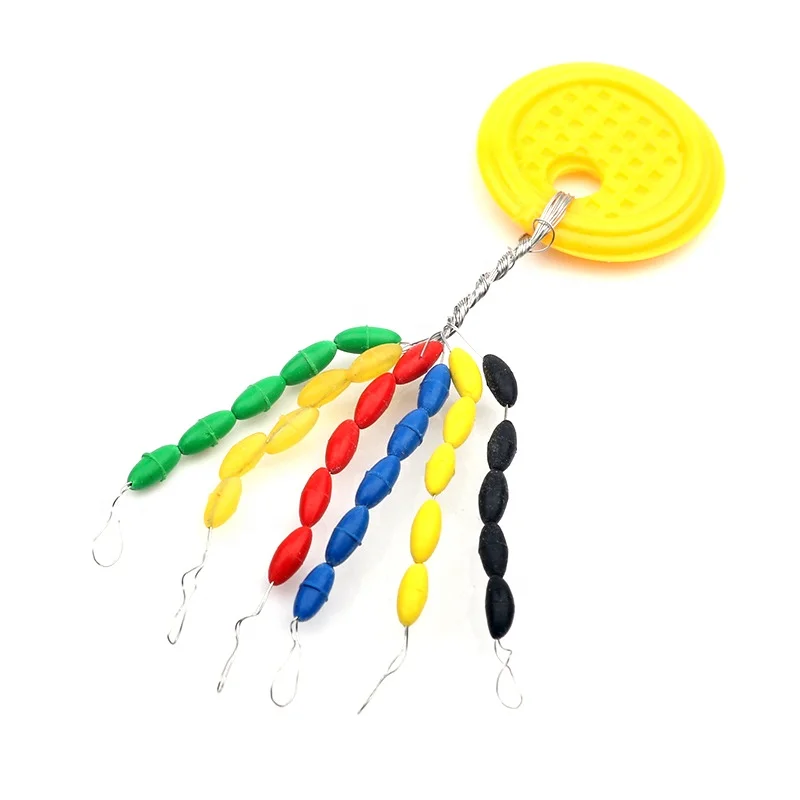 CASTSOON Rubber Float Stopper Space Olive Bean Oval Connecting Line Buoy for Fishing Accessories 6 Color (SS/S/M/L/LL)