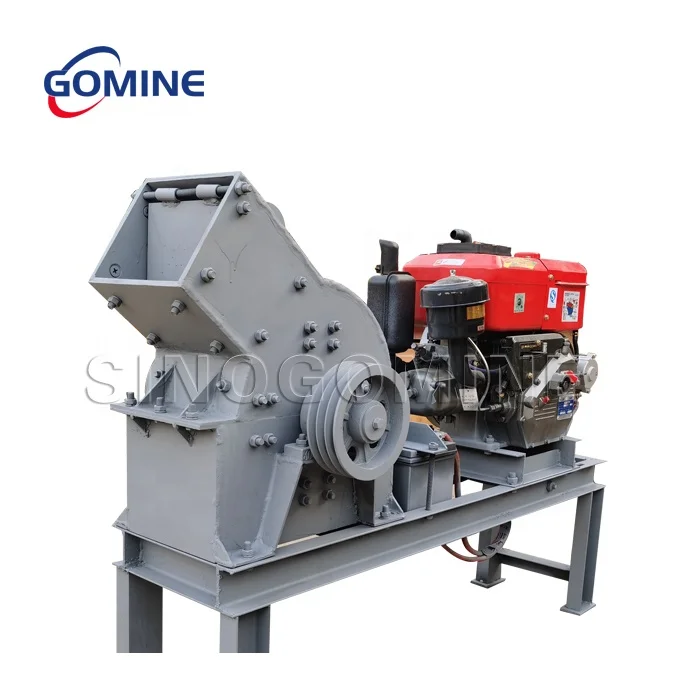 Rock crushing small diesel engine portable rock mobile stone mill hammer crusher machine