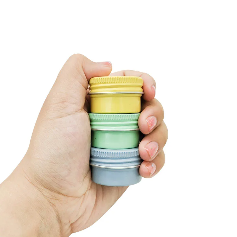 Wholesale custom 5g 10g 15g 20g 30g 40g 50g 60g 80g 100g empty color round aluminum metal cream lip balm jar tin box container