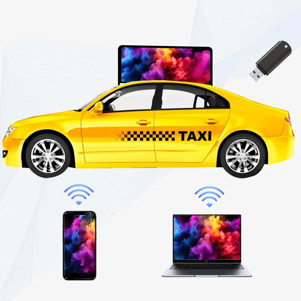Taxi Top Led Display Taxi Advertising Screens Led Taxi Display Car Led Display Screen Synchronous/Asynchronous Double Face LED