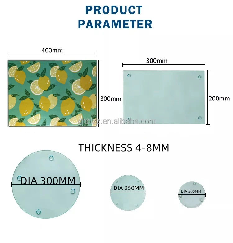 Sunmeta Custom Tempered Sublimation Chinchilla Glass Cutting Board for Kitchen
