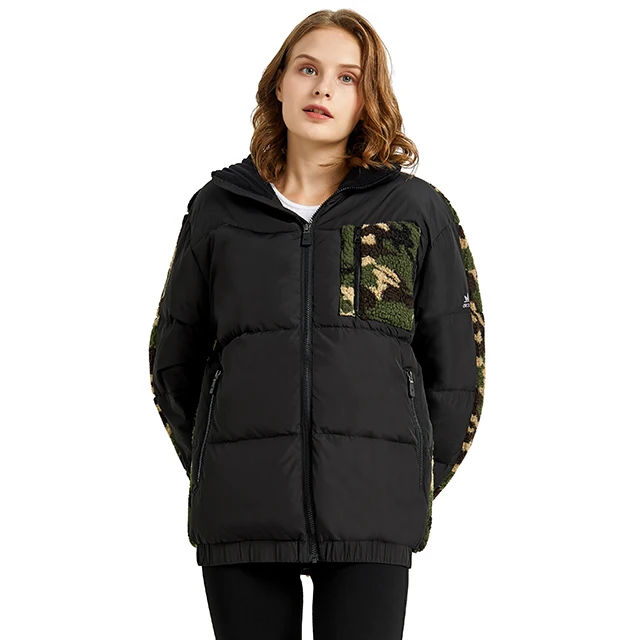 New Arrivals Berber Fleece Cardigan Outdoor Jacket Plus Size Camo Down Coat Unisex