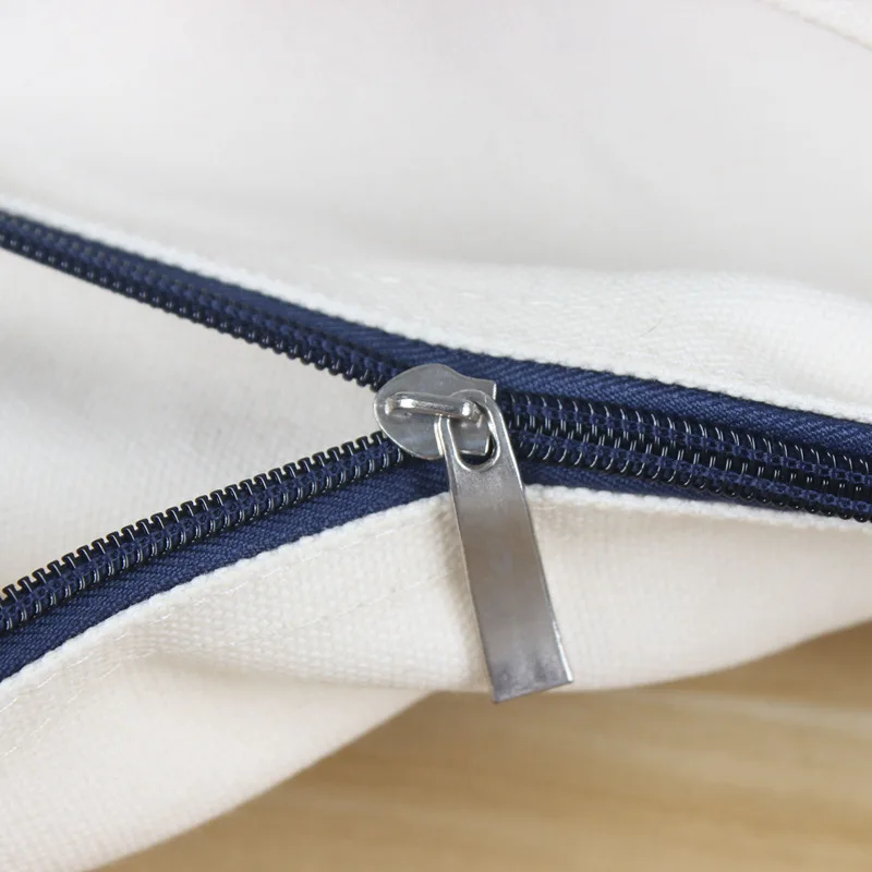 Custom Design Two-Tone Reinforced Handle Canvas Tote Shopper Bags With Zipper And Pockets