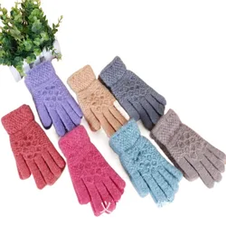 men and women Finger Touch Screen Gloves Winter Warmth Thickening Jacquard Knitted Gloves