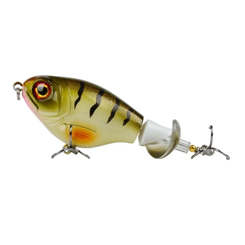 High-quality 8cm 9cm Top Water Surface Floating Hard Bait Popper Spinner Rotating Tail Propeller Fishing Lures.