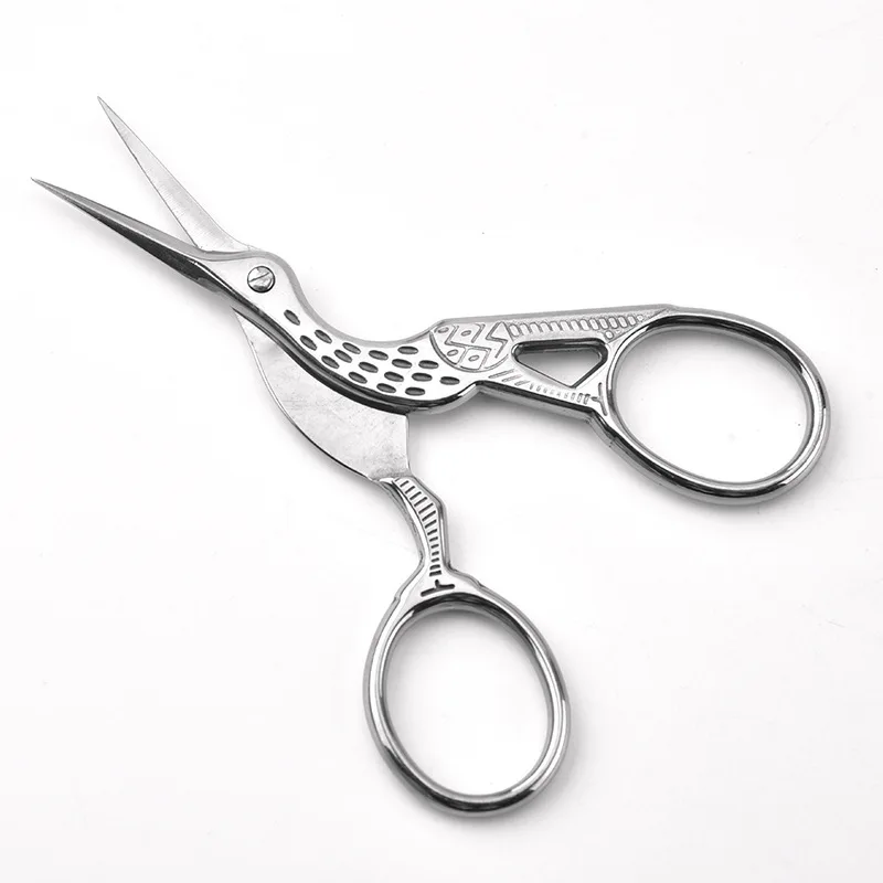 Private Label Custom Logo Sharp stainless steel stork scissors small embroidery scissors Curved Eyelash Scissors