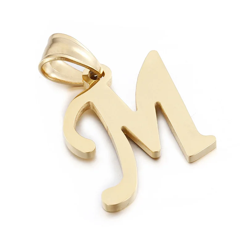 Kalen Stainless Steel 26 Letter Alphabet 18K Gold Plated Jewelry Only Pendant