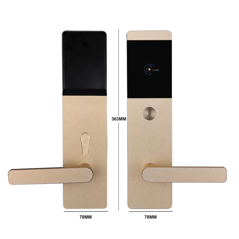 High security rfid key card door lock, Electronic 125khz T5577 M1 rf card smart hotel lock system with free software Sdk Api