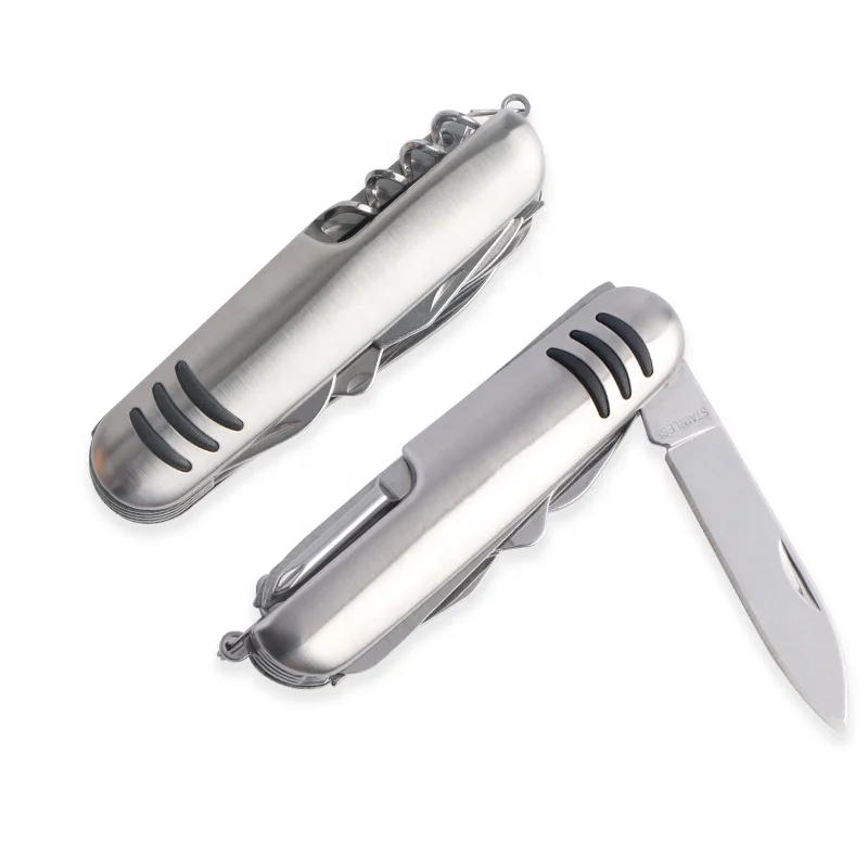 
11 in 1 cheap price stainless steel folding multi function outdoor camping rescue survival pocket knife 