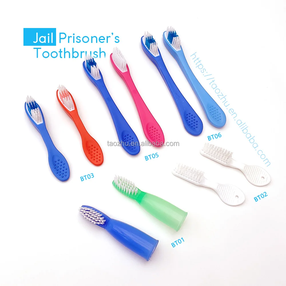 Special designed prison toothbrush with short bendable handle for prisoners