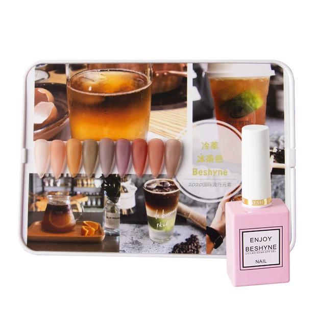 Hot selling beshyne 26 gel colour Odourless solid OEM wholesale UV  ice tea nail gel polish