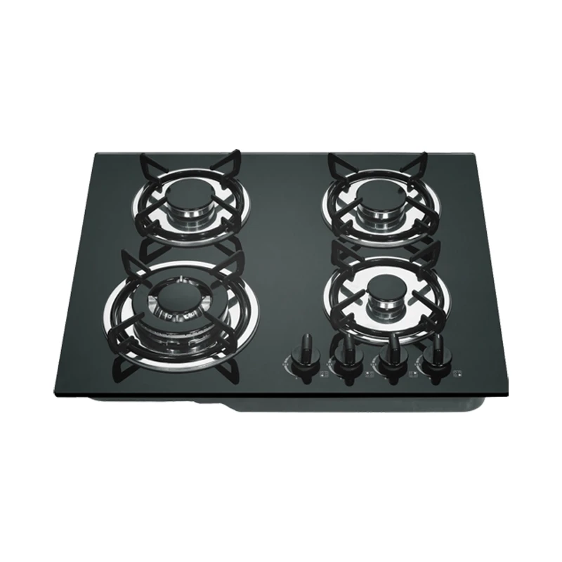 Новая модель газовой плиты с синим пламенем, недорогая газовая плита со встроенной газовой плитой, Высококачественная газовая плита из закаленного стекла с чугунным покрытием