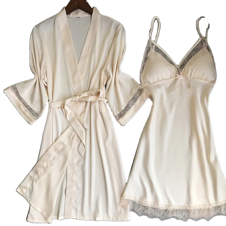 Wholesale Satin Robe Set Quality Comfortable And Casual Long Sleeve Silk Robes Women