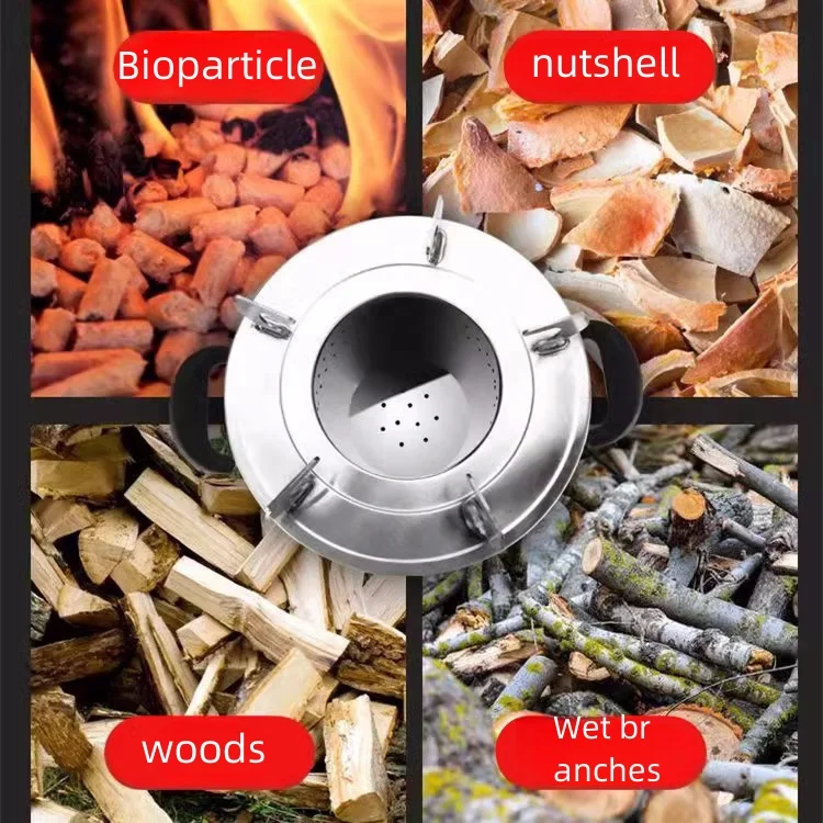 Outdoor firewood stove, household portable camping, smokeless and environmentally friendly rural stove camping
