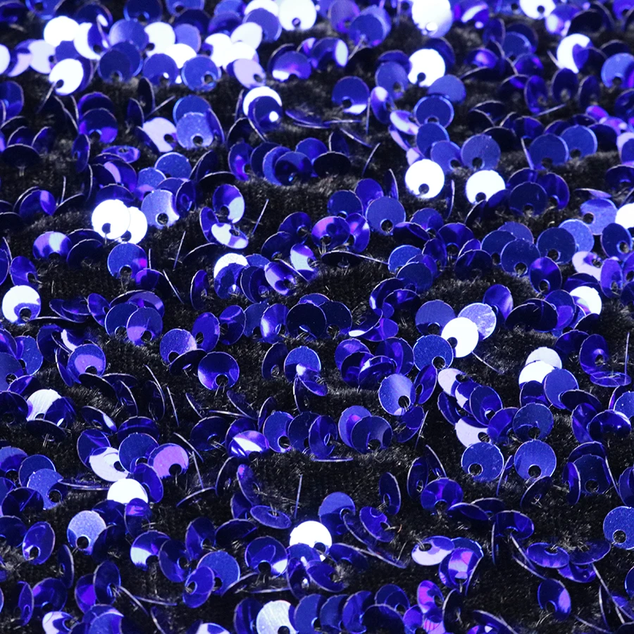 Multiple Colors Available Gorgeous 5mm Reversible Sequin Fabric Embroidery Velvet Ground for Winter Dress