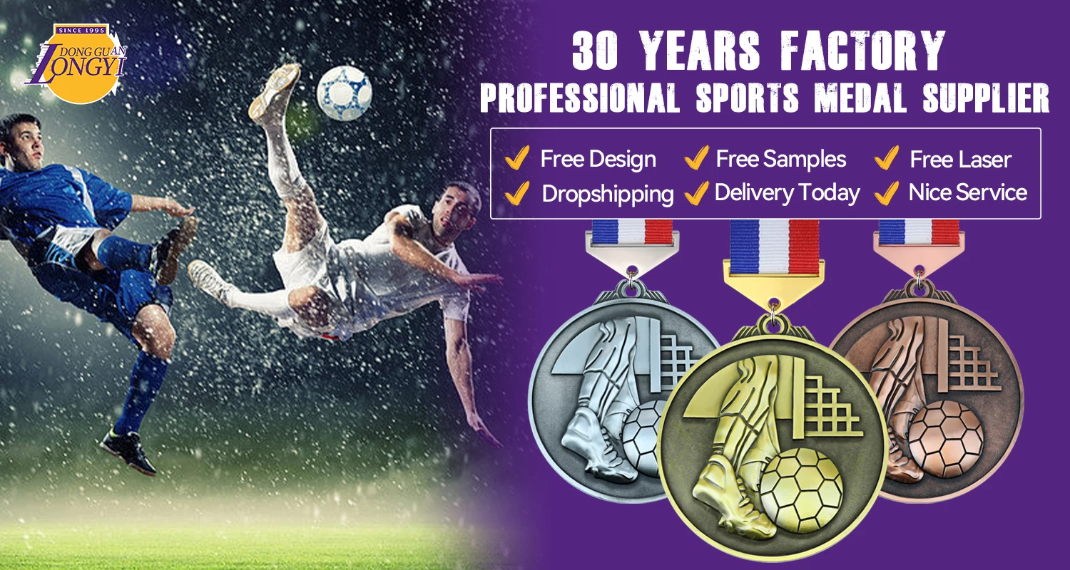 Wholesale Manufacturer Custom 3d Cheap Blank Personalized Graduation Design Logo Metal Crafts Soccer Football Sports Medals